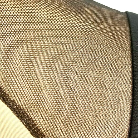 Jolene Mermaid Chiffon Beaded Rhinestone Prom Gown Black Ivory Pageant Size M - Picture 9 of 12